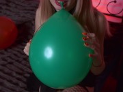 Preview 5 of Destroy balloons and fuck with them, high heels, striptease 4 K Kira Loster