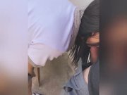 Preview 4 of Mexican Student Girl SUCKS COCK in PUBLIC! Blowjob in the College Behind Classrooms!