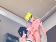 Preview 2 of Naruto Yaoi - Sasuke handjob to Naruto with a sex toy