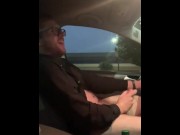 Preview 2 of Frantically Jacking Off In His Car with His Hairy Body and Hard Cock - Otter Cum - Public - Morning
