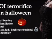 Preview 1 of JOI terrorífico halloween. Anal, ballbusting, humillación...