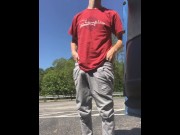 Preview 1 of Guy Masturbates Outside at Public Parking Lot (RISKY)
