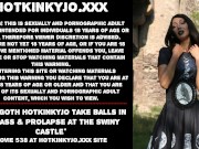 Preview 1 of Anal goth Hotkinkyjo take balls in her ass & prolapse at the Swiny Castle