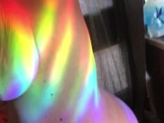 Preview 3 of Feverish cougar pussy felt hotter than ever, sensual rainbow dance for you! 🌈♥️💋