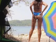 Preview 4 of FUCK Escapade from crowded Yacht to island Tent # Two CUM and Real Fun from SEX in wild