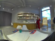 Preview 3 of VR 3D 4K - BLONDE SEXY ART TEACHER ROLEPLAY