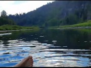 Preview 2 of Guy on a boat in the wild masturbates dick and cums powerfully