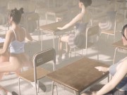 Preview 5 of Futanari Asian Girls Having Sex in Public Classroom 3D Animation (Part 2)