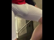 Preview 5 of PUBLIC STAIRS BULGE ** walking home after Gym **