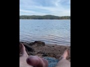 Preview 4 of Cumshot on a public beach