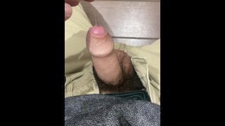 Pseudo sex with a masturbator in between  I can't hold back and ejaculate a lot of thick cock on the