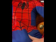 Preview 3 of Sexy Spiderman Cums a Huge Web | CAM4 Male