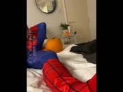 Preview 4 of Sexy Spiderman Cums a Huge Web | CAM4 Male