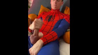 Sexy Spiderman Cums a Huge Web | CAM4 Male