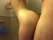 Preview 6 of Amateur teen deep anal in the shower