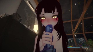 stupid slut gets fucked irl while in vr