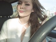 Preview 1 of Horny slut gets caught Plugging her tight ass at the gas station. HD