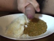 Preview 3 of Cum topping on curry (pee also came out)