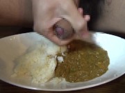 Preview 4 of Cum topping on curry (pee also came out)