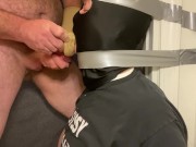 Preview 3 of Immobilized faggot getting throat fucked by straight alpha
