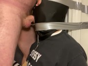 Preview 5 of Immobilized faggot getting throat fucked by straight alpha