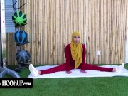 Preview 3 of Hijab Hookup - Cute Arab Babe Leaves Her Trainer To Stretch Her And Work On Her Orgasms