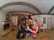 Preview 1 of Halloween Orgy With  Violet Starr, Anna Claire Clouds and Maya Kendrick