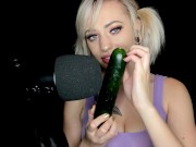 Preview 3 of Slurping On Your Big Fat Cucumber (Arilove ASMR)