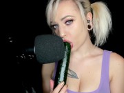 Preview 5 of Slurping On Your Big Fat Cucumber (Arilove ASMR)