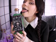 Preview 4 of Wednesday addams insatiable nympho fuck massive dildo and squirt