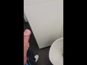 Preview 4 of Johnholmesjunior in real risky public mens bathroom in vancouver  shooting cum FULL VIDEO
