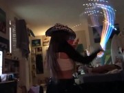 Preview 1 of SexyStripper Cow Girl Light Whip Dance (SFW)