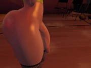 Preview 3 of FUTA Eilish (3D Cosplay) - Second Life Futanari Showing her cock & Pussy !!