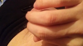 POV sexy guy massage big dick and moaning