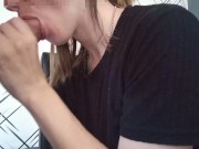 Preview 5 of Hot girlfriend suck fat dick and is fucked on the couch missionary soles feet view