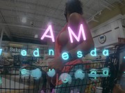 Preview 1 of Extreme side-boob plus flashing my tits and ass in the grocery store