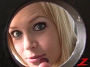 Preview 3 of ZVIDZ - Cute Blonde Darcy Tyler Gives BBC Gloryhole Blowjob