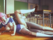 Preview 4 of Mirai Nikki: Yandere Yuno sneaks into class and sucks his cock