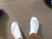 Preview 3 of Shoe sniffing sock sniffing POV - Fun for everyone with a love for male feet and white socks