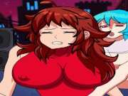 Preview 3 of Friday Night Funkin Animation Sky and Girlfriend Fingering and Rubbing Their Tits and Asses On Stage
