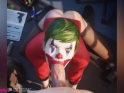 Preview 1 of Victoria Chase Clown Fetish Blowjob Deepthroat (with sound) 3d animation hentai life is strange
