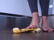 Preview 2 of Crushing fruits under her sexy bare feet, POV (food crushing, POV trample, bare feet, POV feet)