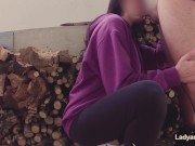 Preview 1 of Fuck me on the woodshed!!! CREAMPIE!!! (MY WIFE with ASS Fantastic) blowjob and FUK cum inside