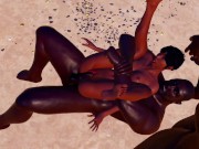 Preview 1 of black gangbang hardcore | on a public beach | Wild life