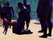 Preview 2 of black gangbang hardcore | on a public beach | Wild life