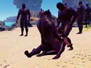 Preview 5 of black gangbang hardcore | on a public beach | Wild life