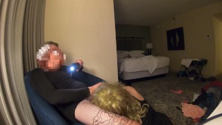 Cross Dressing Sissy Sucks a Stranger in his downtown hotel