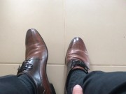 Preview 5 of Shoe sniffing POV - Italian leather dress shoes smell so good deep breathing - Manlyfoot 👞 👃