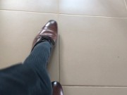 Preview 6 of Shoe sniffing POV - Italian leather dress shoes smell so good deep breathing - Manlyfoot 👞 👃