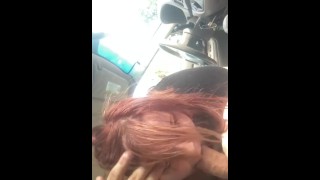 Stranger sucks fat cock in parking lot after getting ass grabbed in Walmart 